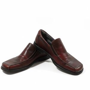 Robert Wayne Burgundy cordovan Leather square toe vintage Slip-On Loafers 41